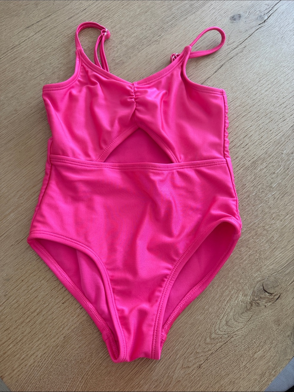 art class Bright Hot Pink Girls' One-Piece Swimwear with Front Cutout